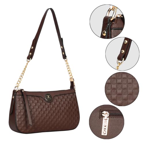 Image of ESBEDA Checks Texture Handbag | Ladies Purse | Stylish Handbag | Gift Bag For Women