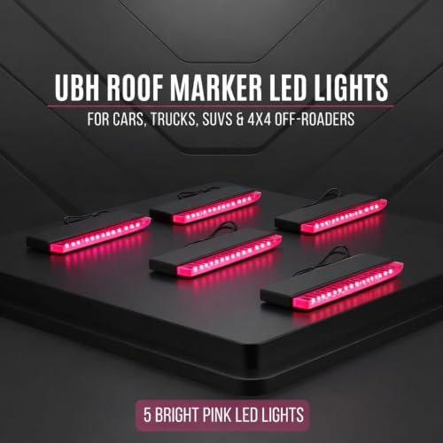 Image of UBH Roof Marker LED Lights For Cars, Trucks, Or Suv 4 X 4 Thar (UFO) (UFO Light (5 pink))