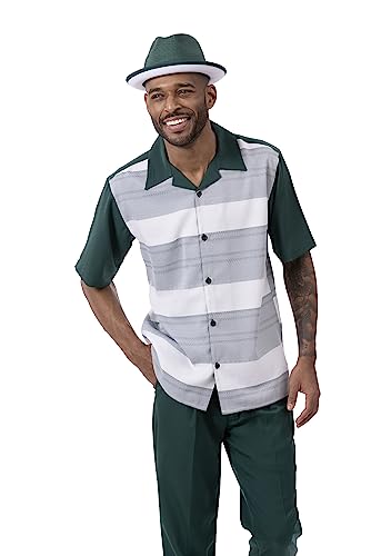 MONTIQUE Horizontal Stripes Design 2 Piece Walking Suit Style #2310 - Premium Quality, Striking Style, and Comfort