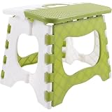 TOYZFRIENDY Sgabello Pieghevole Portatile in Pp Piccolo Verde Maniglia, Salvaspazio per Casa, Bagno e Cameretta, Sgabello Semplice da Trasporto e Pulizia Facile
