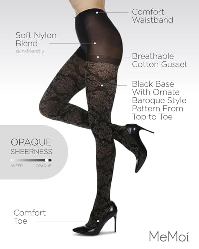 MeMoi Exquisite Glam Baroque Opaque Tights3