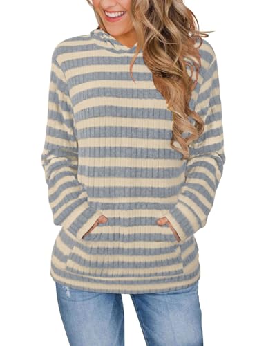Image of Bosmeer Womens Long Sleeve Shirts Kangaroo Pocket Fashion Hoodies Pullover