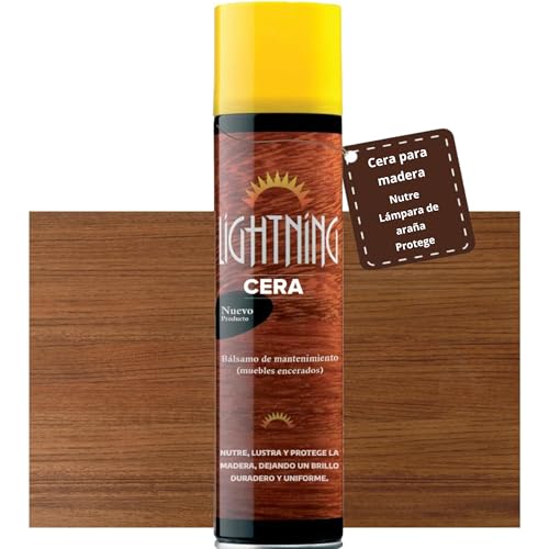 Lightning Cera de mantenimiento encaustica para muebles y madera   Bálsamo   Nutre y da brillo   Aerosol   400 ml