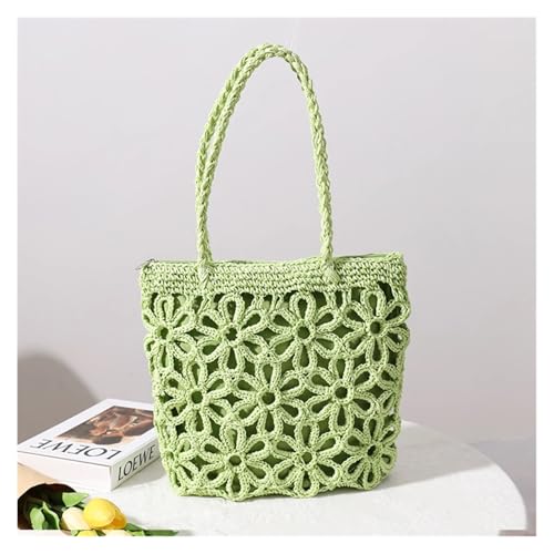 Straw Hollow Flower Straw Bag Woven Bag Women's Shoulder Portable Seaside Vacation Beach Rattan Bag3