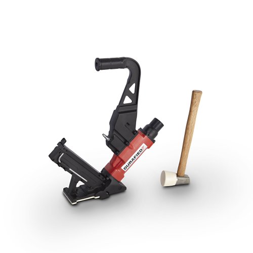 Professional Pneumatic Flooring Cleat Nailer and Stapler Gun with Non Marring Base, Case and Mallet Included