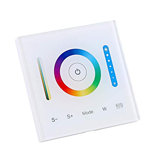 Ymiko Controlador para Panel LED, Controlador de Pared Táctil, Controlador de Atenuación para RGB RGBW RGB + CCT Cambio de Color Regulable LED Tira de Iluminación Botón Táctil con Sonido