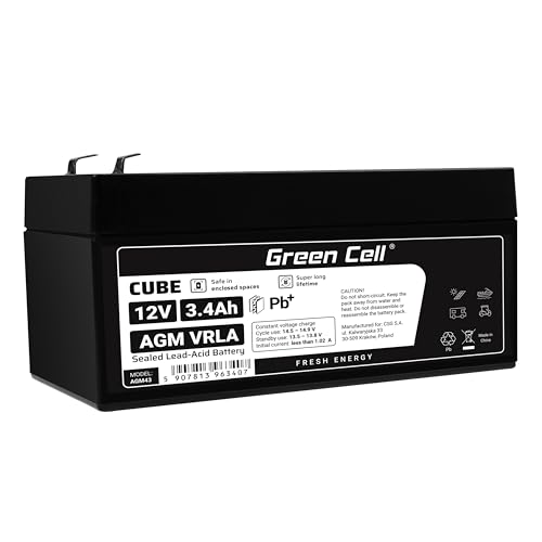 PRO Batteria AGM 12V 3.4Ah accumulatore sigillata VRLA non manutezione ricaricabile Batterie di ricambio ermetica giocattoli per bambini Installazioni di allarme 3.4Ah