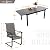 Sophia & William Patio Dining Set 7 Pieces Outdoor Metal Furniture Set, 6 x C Spring Motion Chairs with 1 Expandable 6-8 Person Table for Lawn Garden