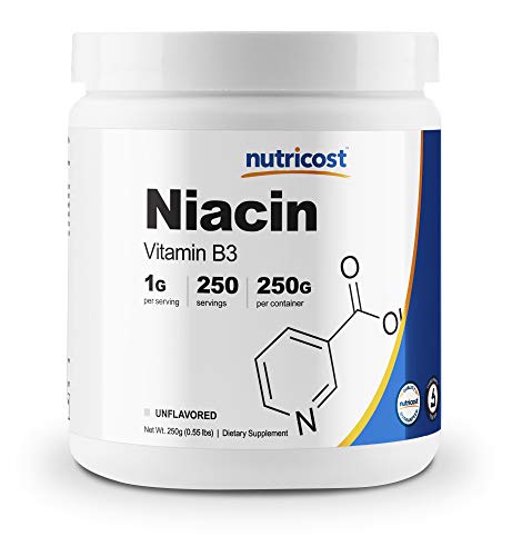 Nutricost Niacin Vitamin B3 Powder 250 Grams - 1G Per Serving - Pure
