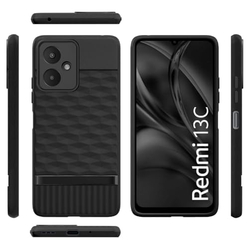 Image of Shockproof Case for Mi Redmi 13C 5G / Poco M6 5G | Full Camera Protection | TPU Flexible Back Cover for Mi Redmi 13C 5G / Poco M6 5G (Matte Black)