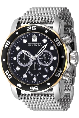 Invicta Pro Diver Men 48mm Stainless Steel Gold + Steel Black dial VD53 Quartz