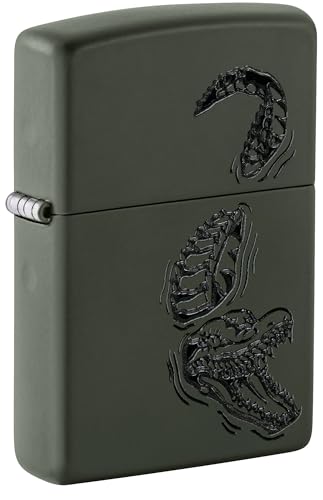 Encendedor Zippo emblemático cocodrilo verde mate miniatura 1