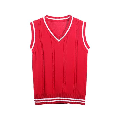 Girls School Uniform Sweater Vest Preppy Kids Boys Knit Sleeveless Pullover Sweaters Fall Winter Tops 3-14 Years