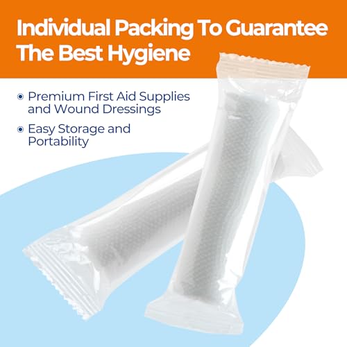 Image of Gauze Rolls Bandages, Conforming Stretch Gauze Bandage 4 Inch, 24 Rolls Individually Wrapped 4 inch x 4.1yds Includes Medical Tape