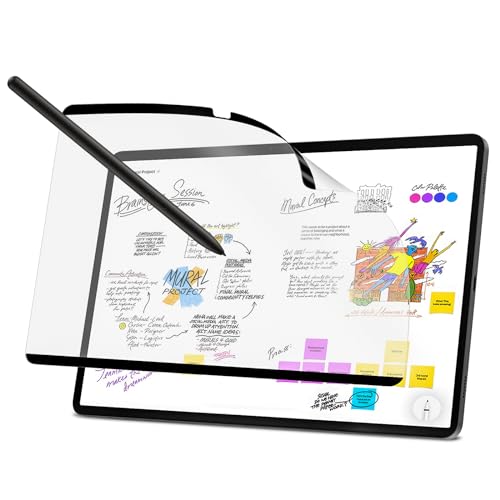 MoKo Protector Pantalla de Papel Magnético para Samsung Galaxy Tab S10 Plus 2024/S9 FE Plus/S9 Plus/S7 FE 5G/S8 Plus 2022 12,4'/S7 Plus, Extraíble y Reutilizable Protector PET Antirreflejos,Escarchado