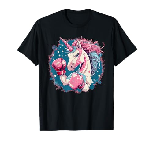 Funny pink Unicorn with boxing gloves T-Shirt
