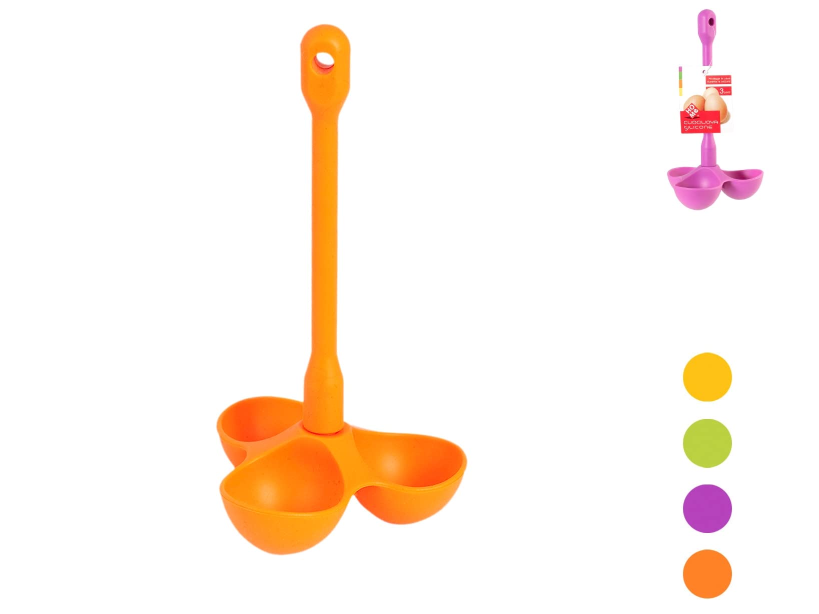 Home 8359500 Egg Cooker, Silicone, Multicolor, Non Stick 3 Seater