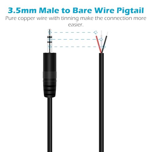Cable adaptador 3.5mm a cable para parlante 10 pies miniatura 3