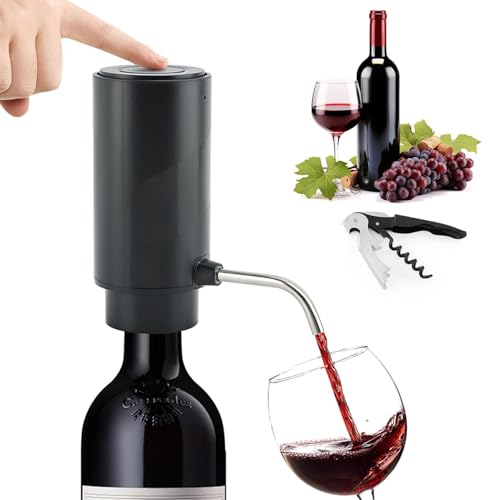 Electric Wine Aerator Pourer, One-Touch Wine Bottle Dispenser USB Rechargeable Win-e Decanter with Win-e Opener, for Win e Lovers, Beginner