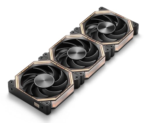 Image of darkFlash INF34 120MM PC Case Fan, Daisy-Chain, up to 2000RPM Cooling, 4-Pin PWM, ARGB CPU Cooling Computer Fan, 3 Pack (Forward, Black)