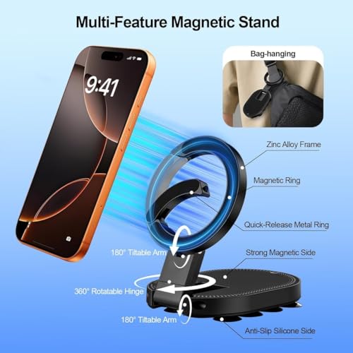 ANKALING 3 in 1 Magnetic Phone Holder with Suction Cup - Image 5