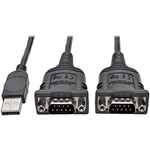 Image of Tripp Lite 6ft 2-Port USB to DB9 / RS 232 Serial Adapter Cable FTDI, COM Retention M /M 6' (U209-006-2)