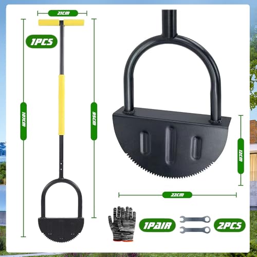 Rasenkantenstecher mit Stiel 107 cm, Sägezahn-Rasenkantenschneider, Kantenstecher Rasen mit T-Griff, Kantenschneider, Rasenabstecher, Lawn Edging Tool, Kantenmesser, für Gehwege,Gartenkanten