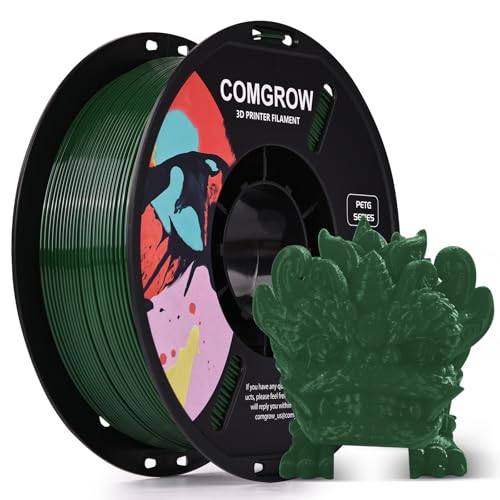 Image of Comgrow PETG 3D Printer Filament 1.75mm, High Precision and Tough 3D Printer Filament (2LBS), Dimensional Accuracy + /- 0.02 mm, Fit Most 3D Printers Military Green