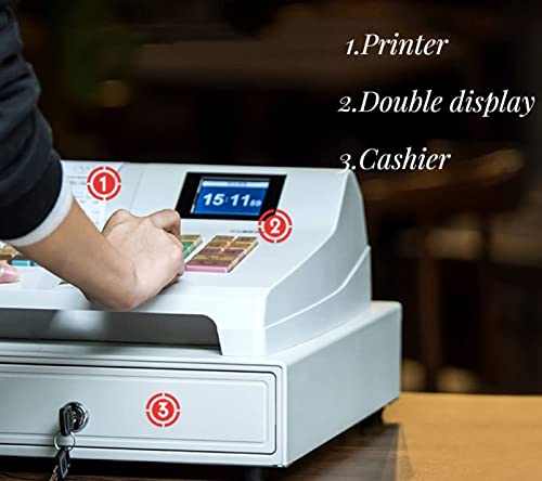 Gdae10 Electronic Cash Register With 48 Keys Keyboard & 12V Cash Drawer & Thermal Printer For Small Businesses,8 Digital Led Customer Display #TOP1
