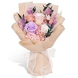 Rosaura Preserved Flowers Bouquets, flowers for Delivery Prime, Forever Roses Bouquets Valentine's Day, Mother's Day, Christmas, Birthday Gifts (Pink)
