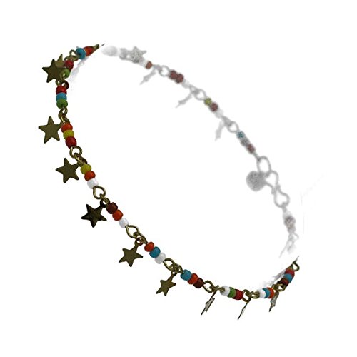AJ Fashion JewelleryNagina Gold tone star Multi Coloured Ankle Chain