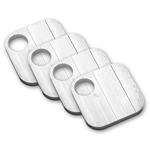 MightySkins Protective Vinyl Skin Decal (4 Pack) Compatible with Tile Key Finder Phone Finder wrap Cover Sticker Skins White Wood