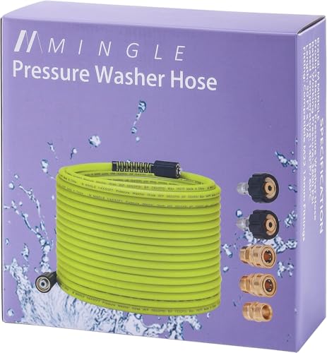 M MINGLE Pressure Washer Hose 50 FT x 1/4" - Replacement Power Wash Hose with Quick Connect Kits - High Pressure Hose with M22 14mm Fittings - 3600PSI - Image 8