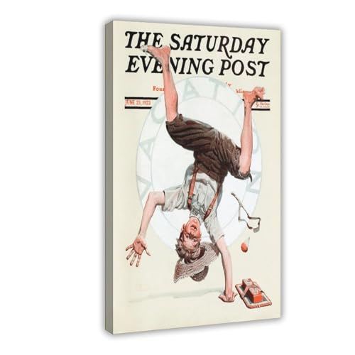Norman Rockwell Vacances d'été toile décorative vintage encadrée