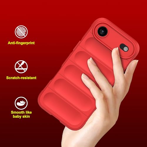 Image of amazon basics Back Case Cover for iPhone 17 Air | Compatible for iPhone 17 Air Back Cover | Liquid Silicon Magic Case with Camera Protection | Red