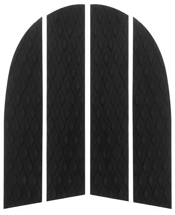 PUNT SURF Dog Traction Pad - 4 Piece Customizable Deck Grip for The Nose of Your Paddleboards, Longboards & Surfboards Guaranteed to Stick Forever on Your Board [Black]