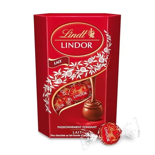 Lindt - Cornet LINDOR - Chocolat au Lait - Cœur Fondant, 200g
