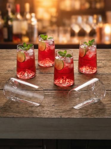 Image of Lava Core Highball Glass Pack of 6 Borosilicate Drink Glasses