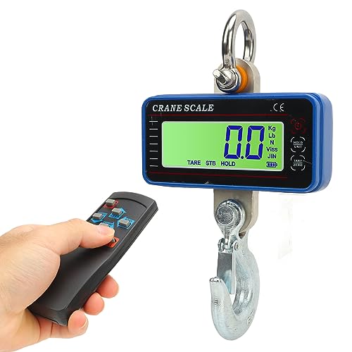 XHTLLO LED Screen Crane Scale 1500kg High Accuracy Hook Hanging Scale Blue