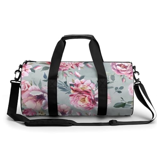 Sac de sport rétro roses 45cm pour gym et voyage