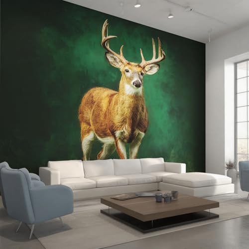 Papier peint intissé fresque murale cerf grand format haut de gamme