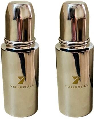 Tomar Trading Stainless Steel Baby Feeding Bottle for Kids Steel Feeding Bottle for Milk and Baby Drinks Zero Percent Plastic No Leakage 304 Grade (Pack of 2 260 ml)