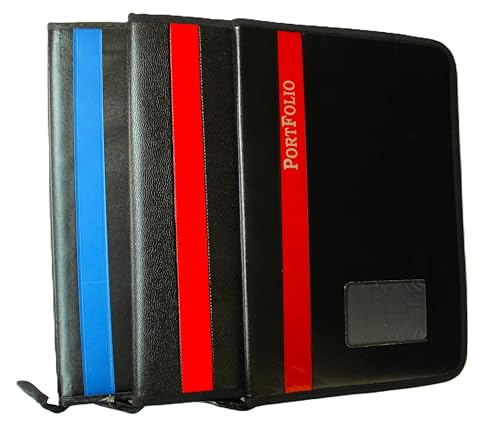 Image of Leather Portfolio File - 30 Sleeves Document Organizer Folder | A4 Size Office File Holder | Professional Business File with Zipper Closure for Men & Women (Pack of 1)