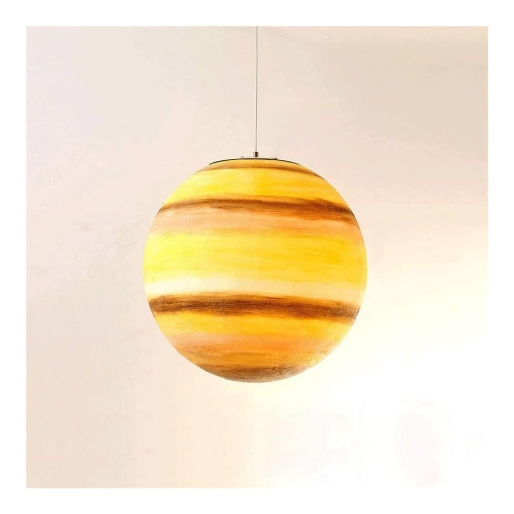 CZYLJLK Nordic Creative Resin Ceiling Pendant Light Universe Earth Sun Moon Venus Jupiter Uranus Mars Saturn E27 Lampshade Suspension Wire Lights for Cosmic Ambiance (Size : Sat