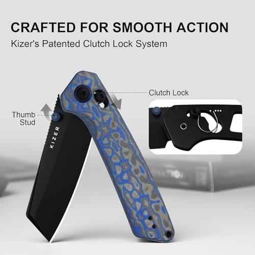 Image of Kizer Madrac EDC Pocket Knife, 3.06 inch Nitro-V Blade, Thumb Stud, Clutch Lock