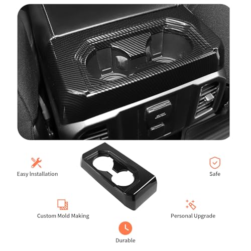 Cubierta Panel Portavasos Trasero Carbono Ford F150 2015-20 miniatura 2