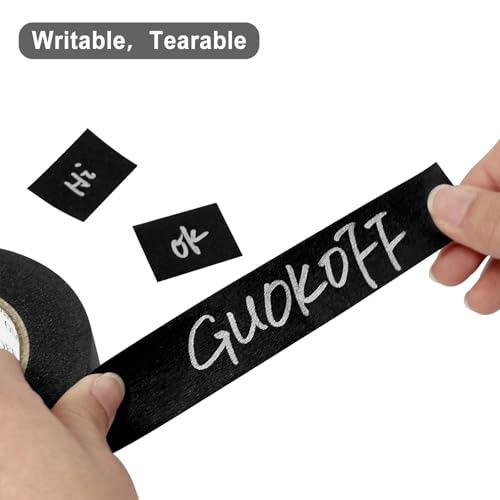 Image of Black Masking Tape, 1 Inch x 55 Yards x 3 Roll, Black Painters Tape | General Purpose Painting Adhesive Tape for Arts DIY Crafts Labeling