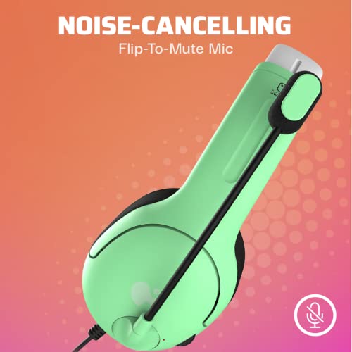 Image of PDP Gaming LVL40 Stereo Headset with Mic for Nintendo Switch /Switch Lite /OLED - Wired Power Noise Cancelling Microphone, Lightweight, Soft Comfort On Ear Headphones (Animal Crossing Blue & Green)