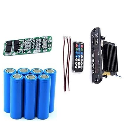 SP Electron Complete Combo Pack of Gold - AP55 TPA3116D2 BT Channel Stereo Power Digital Audio Power Amplifier Board With 9 Pcs 2000 Mah Lio-n Cell and 3S 20 AMP BMS Module.