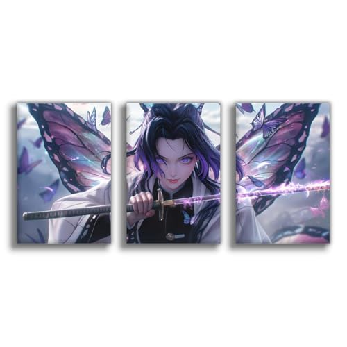3 Stück Anime Demon Leinwand Poster Shinobu Kocho Wand Kunst Ästhetische...